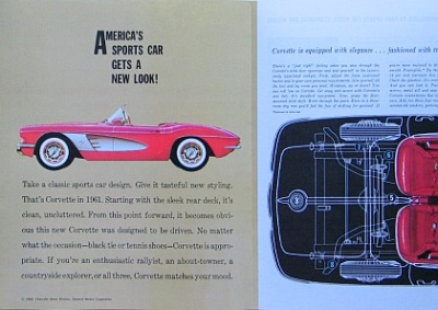 Chevrolet Corvette Brochure 6 Pages  1961  chev-op61