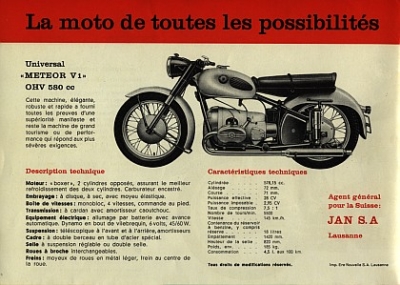 Preview: Universal Motorrad Faltprospekt  8 Seiten 1959  uni-p59
