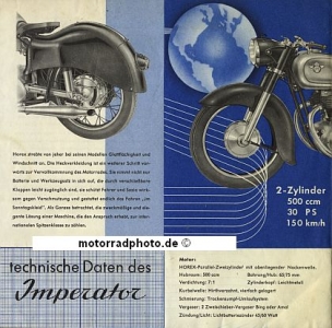 Preview: Horex Motorrad Prospekt Imperator  1956   ho-p56imp