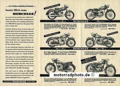 Preview: Hercules Motorrad Prospekt 6 Seiten 1957   her-p57
