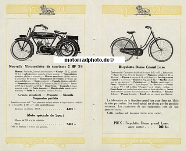Preview: Peugeot Motorrad Fahrrad Prospekt 24 Seiten 1921  peu-p21