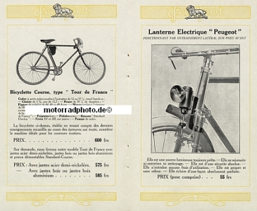 Preview: Peugeot Motorrad Fahrrad Prospekt 24 Seiten 1921  peu-p21