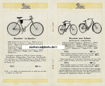 Preview: Peugeot Motorrad Fahrrad Prospekt 24 Seiten 1921  peu-p21