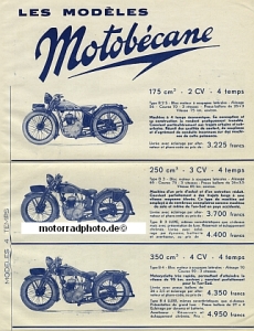 Preview: Motobecane Motorrad Prospekt  8 Seiten 1930 mobe-p30