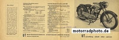Preview: UT Motorrad Prospekt  4 Seiten 1953  ut-p53