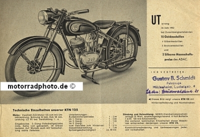 Preview: UT Motorrad Prospekt  4 Seiten 1953  ut-p53