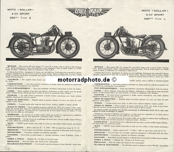 Preview: Dollar  Motorrad Prospekt 4 Seiten 1928   do-p28