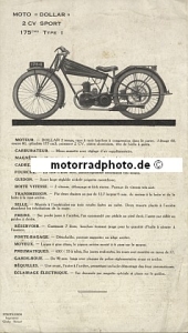 Preview: Dollar  Motorrad Prospekt 4 Seiten 1928   do-p28