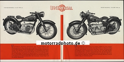 Preview: Universal Motorrad Prospekt 4 Seiten  1951  uni-p51