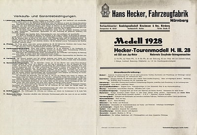 Preview: Hecker Motorrad Prospekt 4 Seiten 1928  hec-p28-2