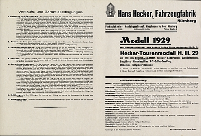 Preview: Hecker Motorrad Prospekt 4 Seiten 1929  hec-p29