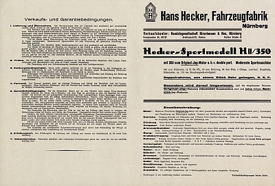 Preview: Hecker Motorrad Prospekt 4 Seiten 1929  hec-p29-3