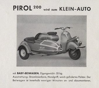 Preview: Pirol Roller Prospekt Typ 200ccm 6 Seiten 1952 piro-op52