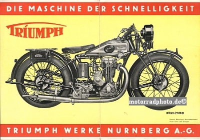 Preview: Triumph Werke Nürnberg TWN, Motorrad Prospekt Typ SSK 350 1933  triu-p331