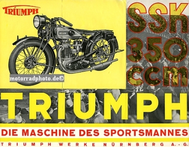 Preview: Triumph Werke Nürnberg TWN, Motorrad Prospekt Typ SSK 350 1933  triu-p331