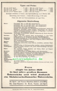 Preview: Frera Motorrad Prospektblatt 2 Seiten 1927      fr-p27