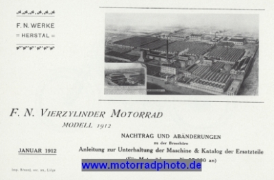 Preview: FN Motorrad Prospekt  Typ 4 Zyl.  38 Seiten  1912    fn-p12