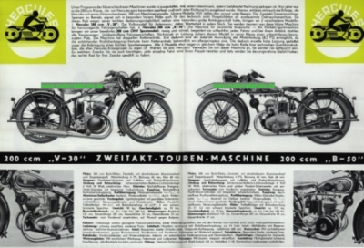 Preview: Hercules Motorrad Prospekt  4 Seiten  1935    her-p35