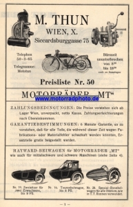 Preview: MT Motorrad Prospekt  8 Seiten  1924   mt-p24