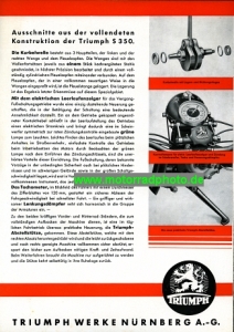 Preview: Triumph Motorrad Prospekt  "Die schnelle S 350"  1937  tr-s350