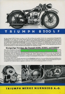Preview: Triumph Motorrad Prospekt  "200 ccm Blockmaschine"  1937  tr-b200
