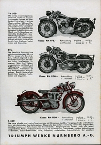 Preview: Triumph Motorrad Prospekt Modelle  1935  tr-m35