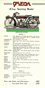 Preview: Omega Motorrad Prospekt  6 Seiten 1921    om-p21