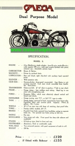 Preview: Omega Motorrad Prospekt  6 Seiten 1921    om-p21