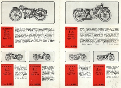 Terrot Motorrad Prospekt  Alle Modelle 1934