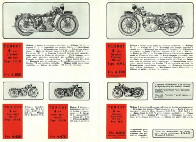 Terrot Motorrad Prospekt  Alle Modelle 1934