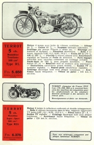 Terrot Motorcycle Brochure  all models 1934