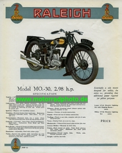 Preview: Raleigh Motorrad Prospekt farbig 20 Seiten 1930   ral-p30