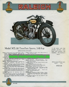 Preview: Raleigh Motorrad Prospekt farbig 20 Seiten 1930   ral-p30