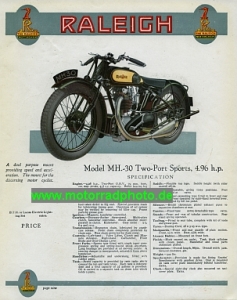 Preview: Raleigh Motorrad Prospekt farbig 20 Seiten 1930   ral-p30