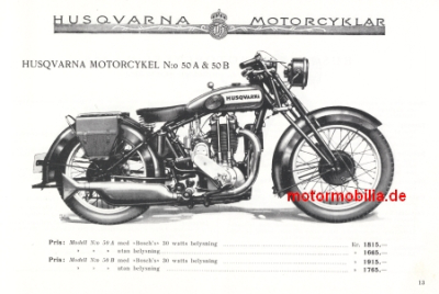 Husqvarna Motorrad Prospekt 24 Seiten  1930  hus-p30