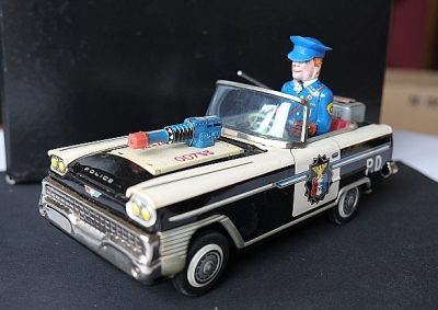 Preview: Gun Patrol Car T.N. Nomura Japan  1960  OVP RAR!!