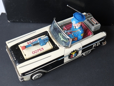 Preview: Gun Patrol Car T.N. Nomura Japan  1960  OVP RAR!!