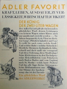 Preview: Adler Automobil Prospekt Typ Favorit 1930  ad-aop302 Preview: Adler Automobil Prospekt Typ Favorit 1930  ad-aop302