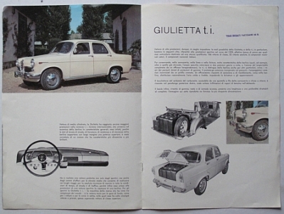 Preview: Alfa Romeo Giulietta t.i. Prospekt  8 Seiten ca.1960   alf-op60-3