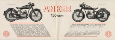 Preview: Anker Bielefeld Motorrad Prospekt 4 Seiten 1951  anr-p51