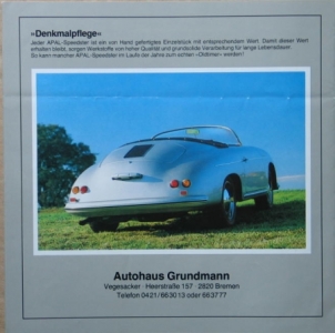 Preview: Apal Automobil Prospektblatt Typ Speedster Cabrio 1985  apal-op851 Preview: Apal Automobil Prospektblatt Typ Speedster Cabrio 1985  apal-op851