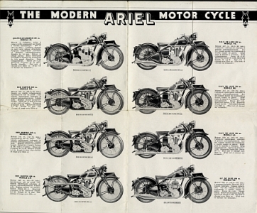 Ariel Motorcycle Brochure 16 Pages 1936 ari-p36