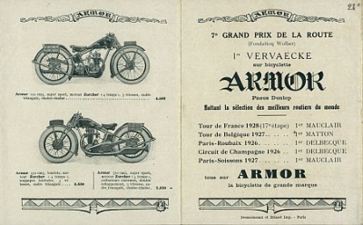 Armor Motorrad + Fahrrad Prospekt 1929  armo-p29