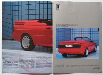 Preview: Treser Audi Quattro Roaster Prospekt  ca. 1984  aut-p84