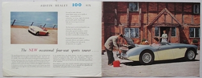 Preview: Austin Healey 100 Six Prospekt 4 Seiten 1957  au-op57