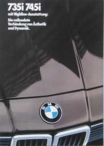 BMW Automobil Brochure Typ 7er Serie Highline 1.1985 bmw-aop852