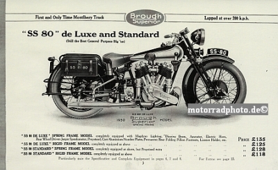 Brough Superior Motorrad Prospekt  20 Seiten 1930  bro-p30