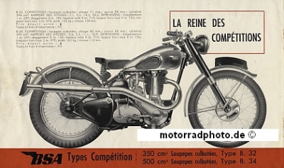 BSA Motorrad Prospekt Gesamtprogramm 1947 bsa-p47