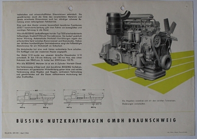Preview: Buessing Lastwagen Prospektblatt  2 Seiten Typ 7500  1954   bues-4.54