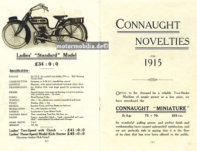 Preview: The Connaught Motorrad Katalog 1915